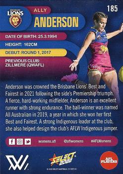 2022 Select AFL Footy Stars #185 Alexandra Anderson Back